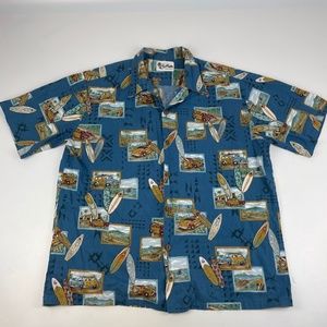 Vintage Howie Mens Size XL Hawaiian Shirt Woody Surf Boards Made In Hawaii USA